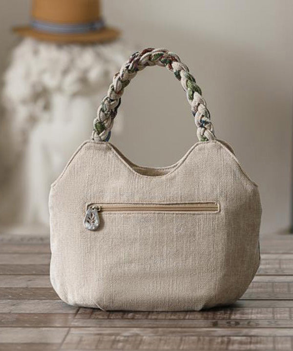 Ethnic Style Handmade Woven Canvas Tote Bag