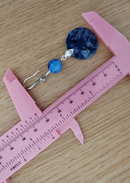 Jade-Ohrhänger im Ethno-Stil mit Pfauenblau-Malereien