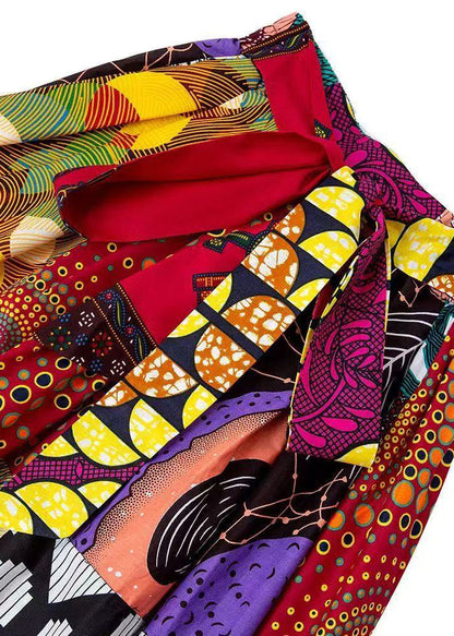 Falda recta de algodón con estampado étnico para primavera