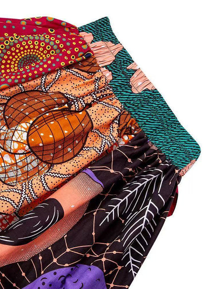 Falda recta de algodón con estampado étnico para primavera