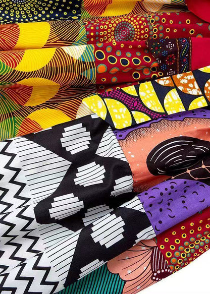 Falda recta de algodón con estampado étnico para primavera