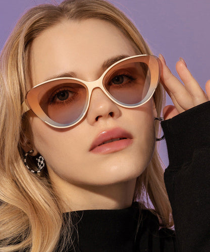 European And American Beige Versatile Triangle Sunglasses