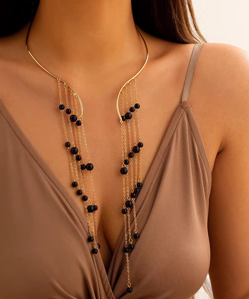 European And American Cross-border Jewelry Exaggerated Gratuated Bead Necklace