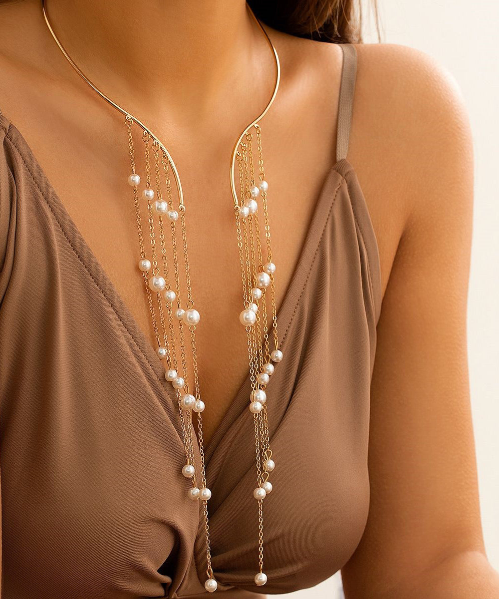 European And American Cross-border Jewelry Exaggerated Gratuated Bead Necklace