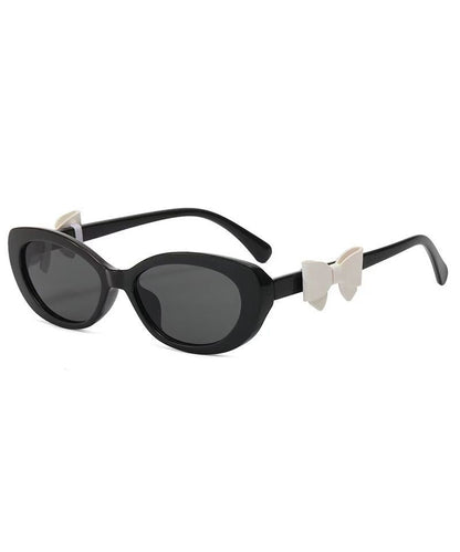 European And American Oval Black Bow Decoration Sunglasses