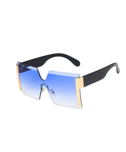 European And American Yellow Gradient Sunglasses Frameless One-Piece Design