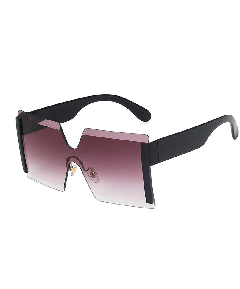 European And American Yellow Gradient Sunglasses Frameless One-Piece Design