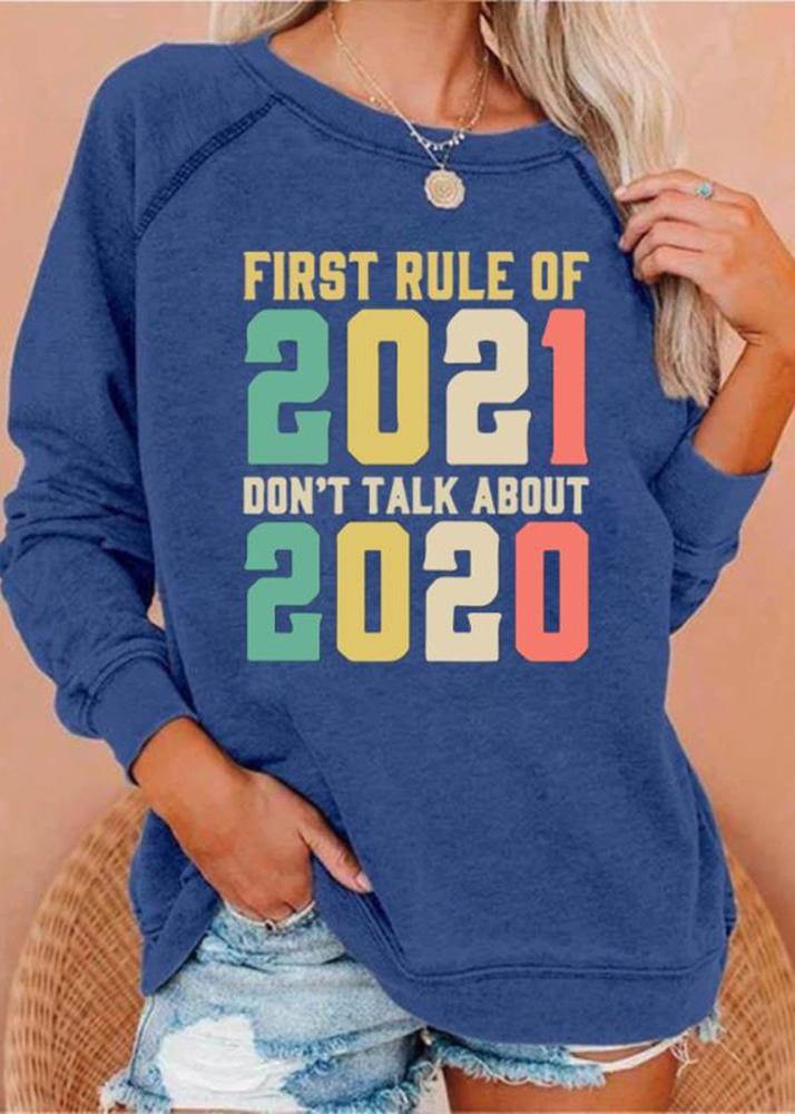 FRIST RULE OF 2021,DON'T TALK ABOUT 2021' Graphic Gray Hoodies - SooLinen