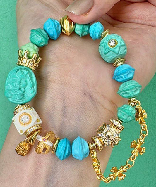 Fashion Alloy Zircon Mermaid Princess Charm Bracelet