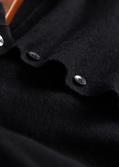 Mode Beige Asymmetrische Faltig Taste Wolle Stricken Pullover Frühling