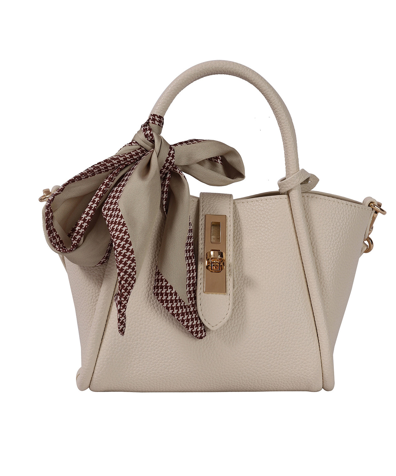Fashion Beige Faux Leather Durable CrossBody Bag