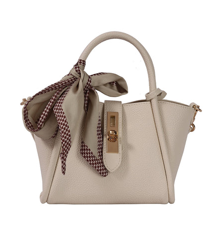 Fashion Beige Faux Leather Durable CrossBody Bag