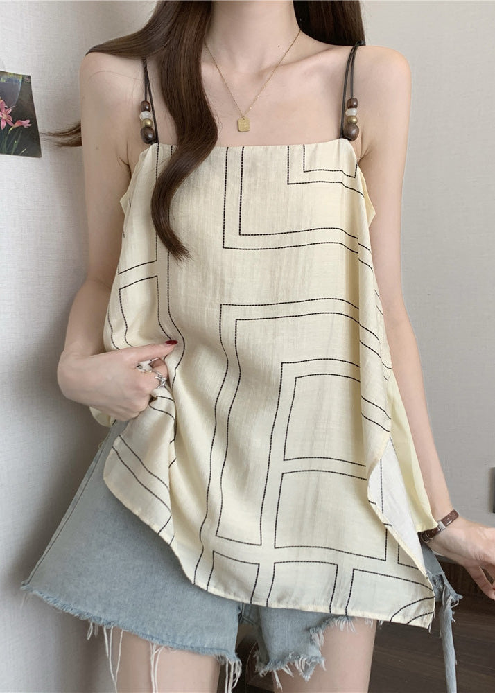 Fashion Black Cotton Spaghetti Strap Top Summer