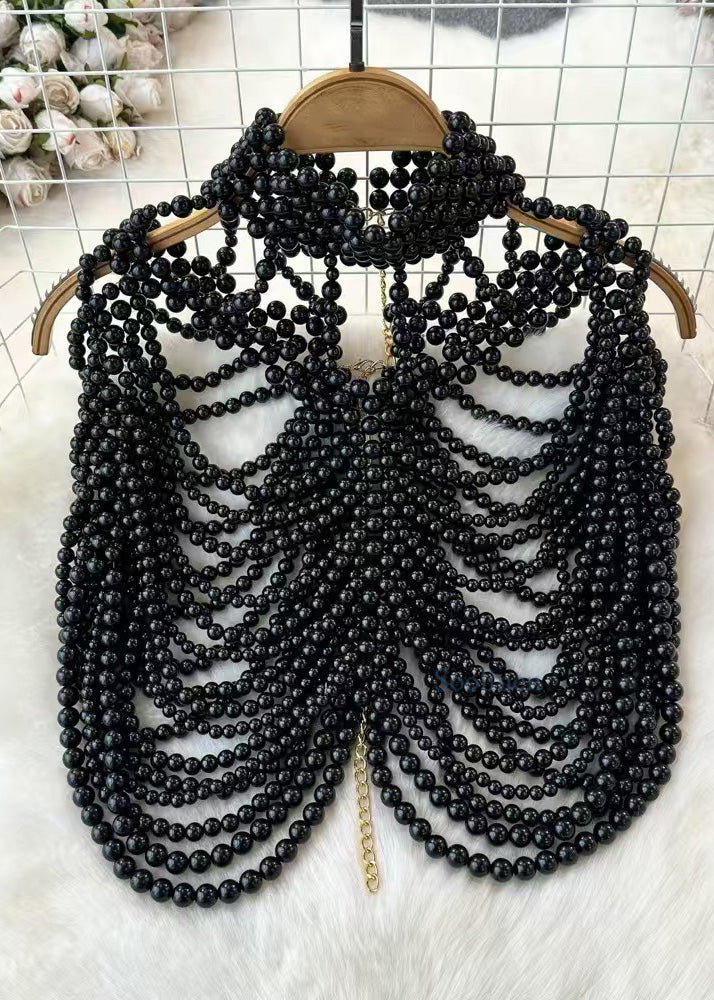 Fashion Black Imitation Pearl Banquet Dress Accessories