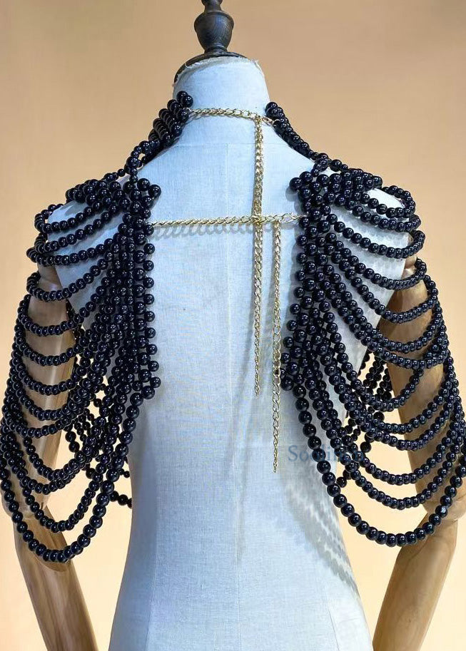 Fashion Black Imitation Pearl Banquet Dress Accessories