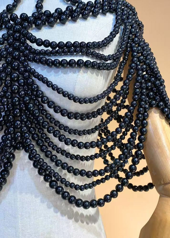 Fashion Black Imitation Pearl Banquet Dress Accessories