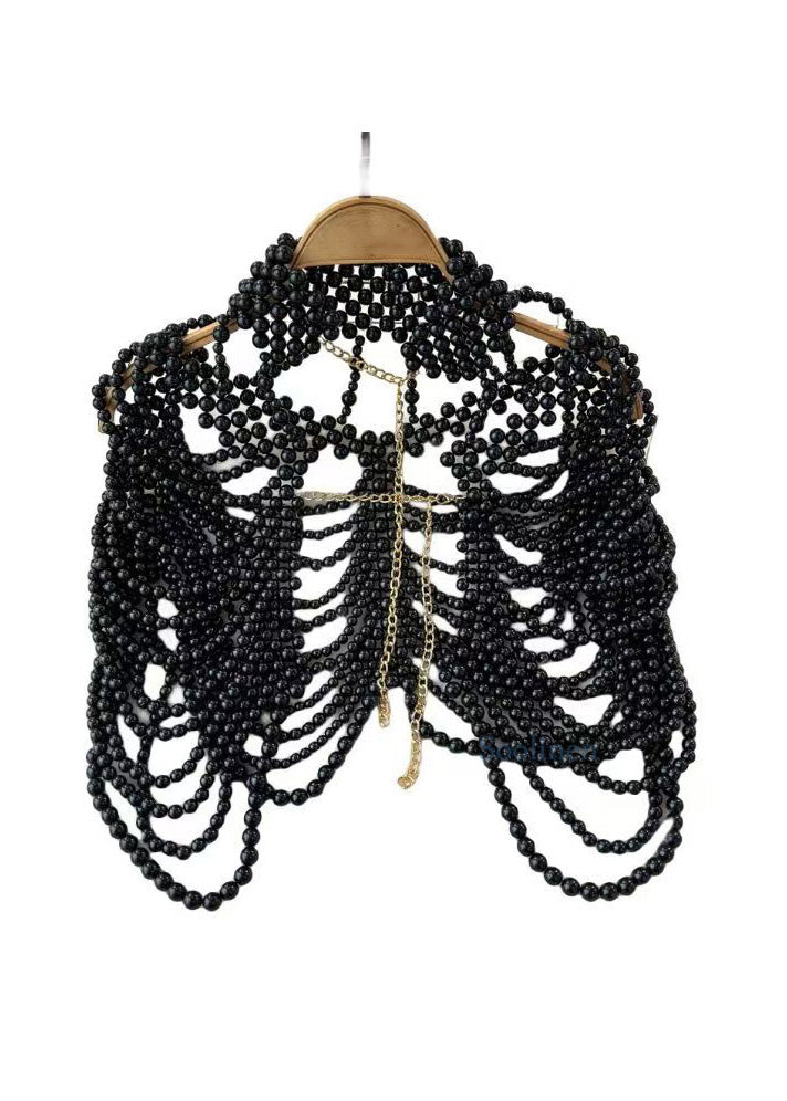 Fashion Black Imitation Pearl Banquet Dress Accessories