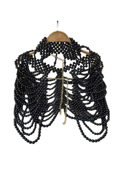 Fashion Black Imitation Pearl Banquet Dress Accessories