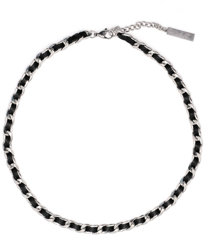 Fashion Black Leather Strap Adjustable Tungsten steel Choker