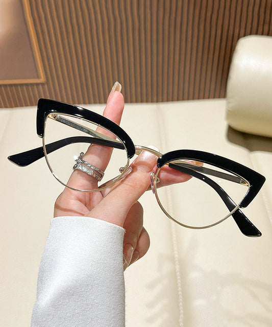 Fashion Black Metal Cat Eyes Full Frame Reading Glasses