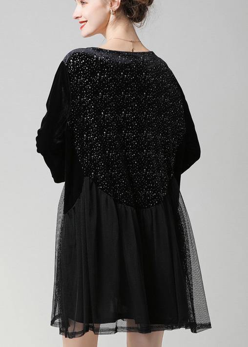 Fashion Black Patchwork Chiffon Cute Summer Maxi Dresses - SooLinen