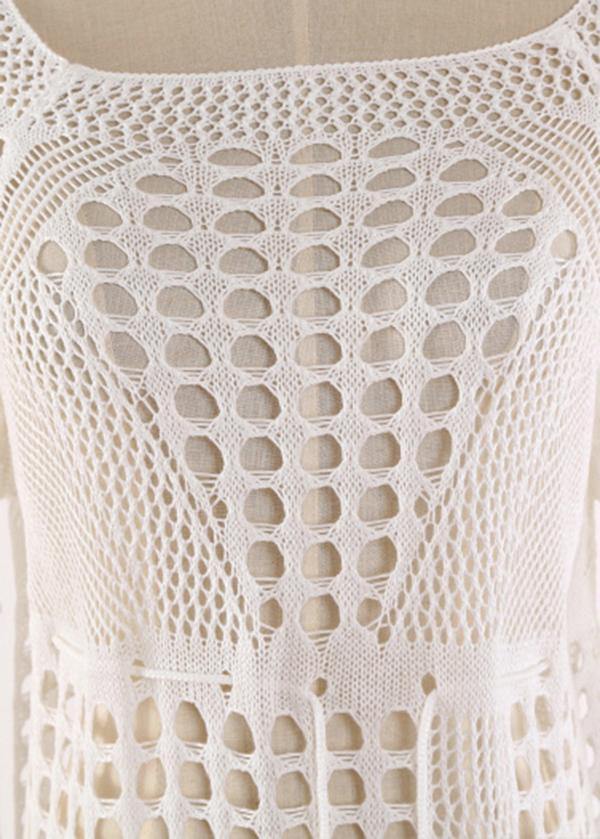 Fashion Black knitting Cotton Hollow Out Summer Dresses - SooLinen