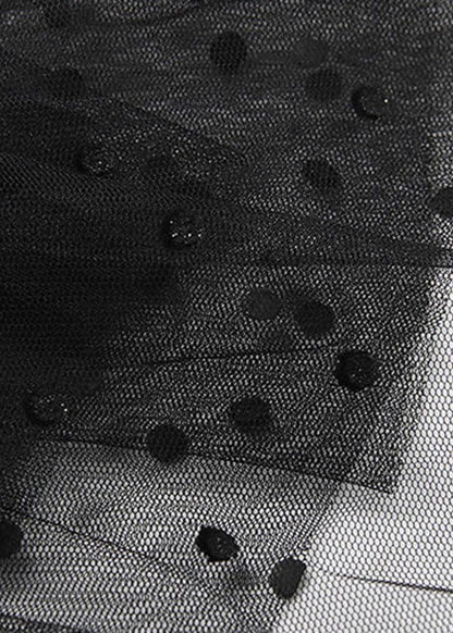 Mode Schwarz krawatte taille Zip Up Tüll Rock Frühling