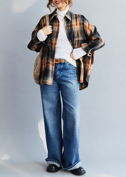 Mode Blau Casual hohe taille denim Hosen Frühling