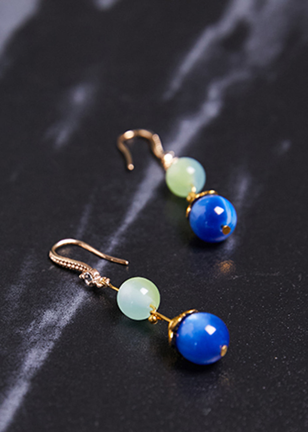 Mode Blau Opal Zirkon Tropfen Ohrringe