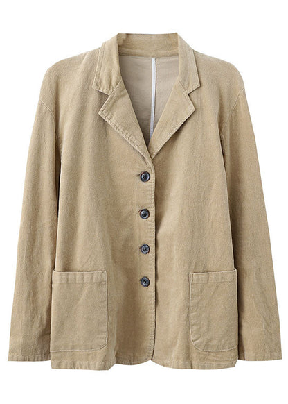 Mode Blau Peter Pan Kragen Taschen Knopf Patchwork Herbst Cord Mantel