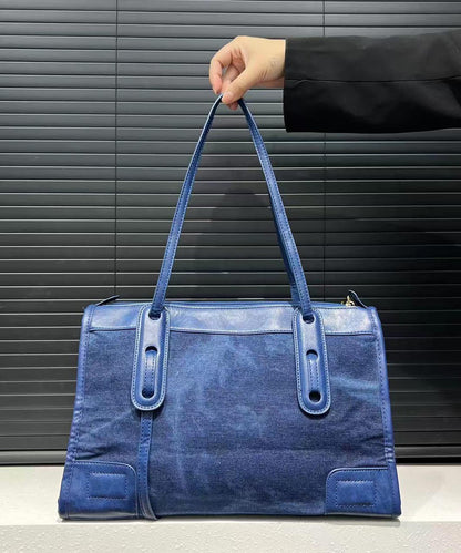 Fashion Blue Sequins Patchwork Denim Shoulder Bags