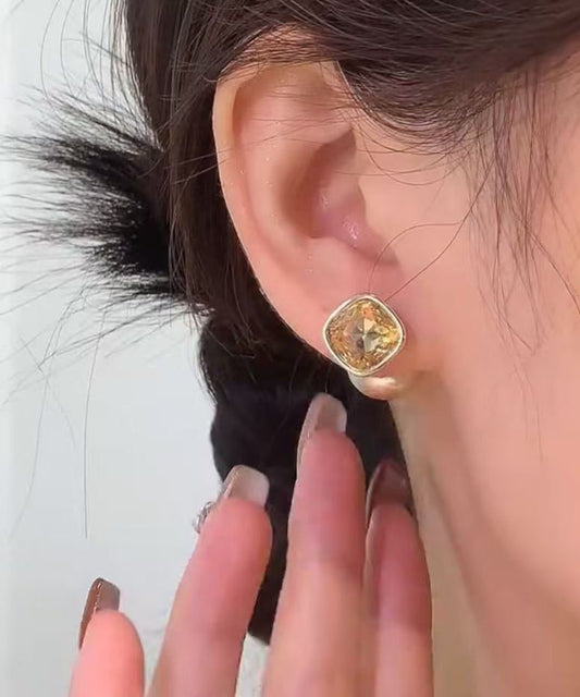 Fashion Champagne Copper Overgild Pearl Two Ways Of wearing It Stud Earrings