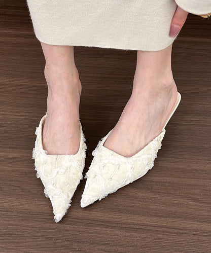 Modische Sandalen mit Blumenmuster und spitzer Zehenpartie in Grün