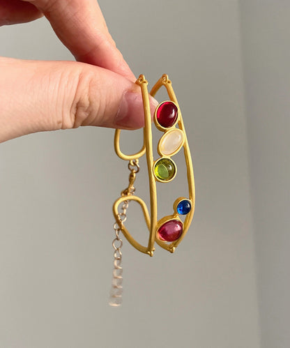 Pulsera de aleación de cobre y oro con diamantes ahuecados