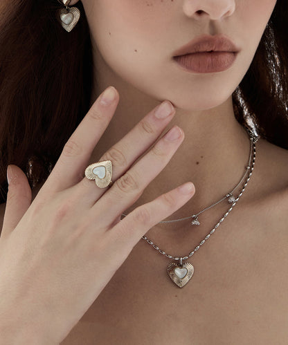 Fashion Gold Copper Overgild Love Shell Double-Layer Pendant Necklace