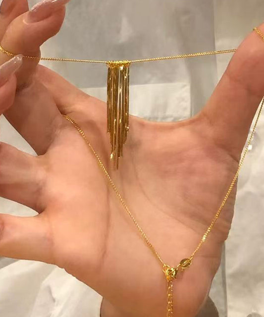 Fashion Gold Copper Overgild Tassel Pendant Necklace