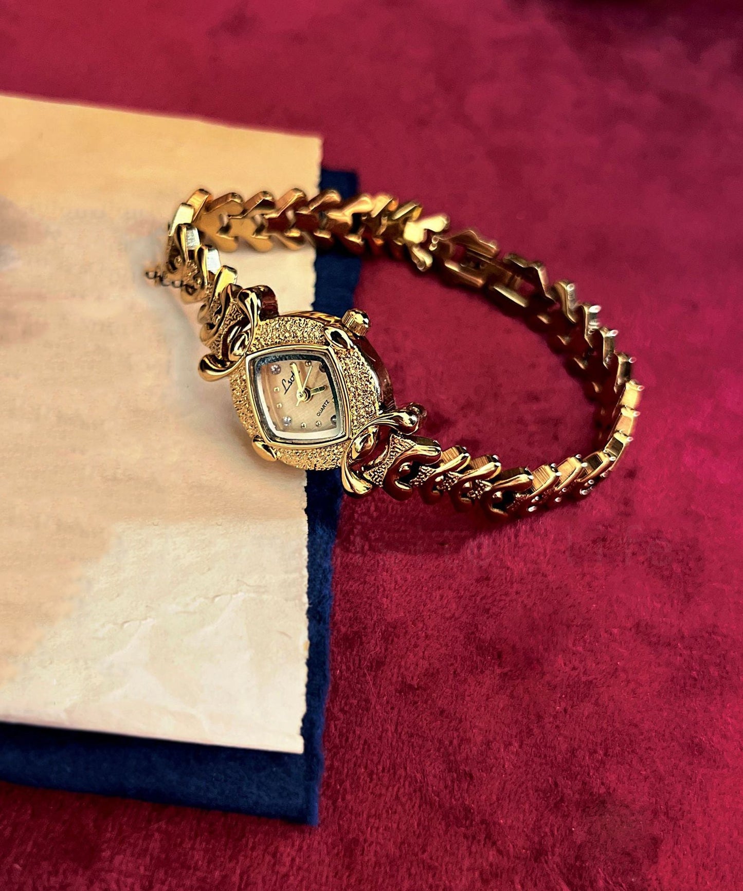 Fashion Gold Copper Overgild Zircon Watches