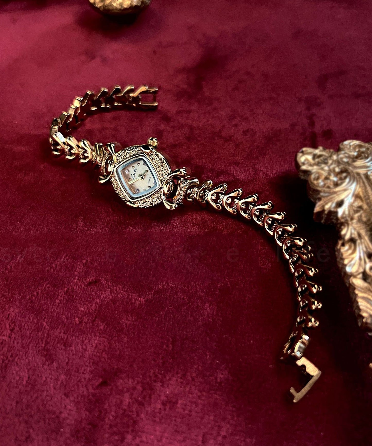 Fashion Gold Copper Overgild Zircon Watches