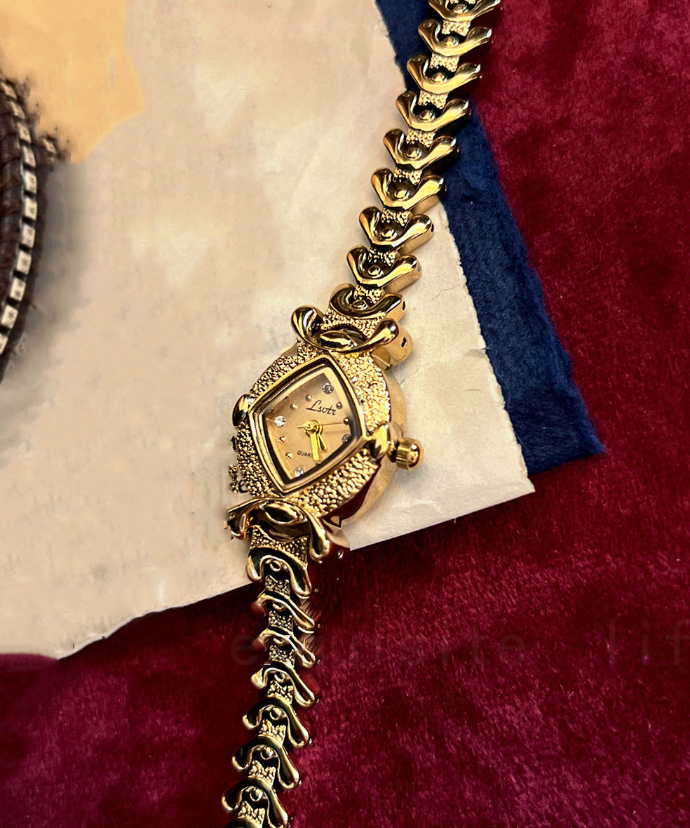 Fashion Gold Copper Overgild Zircon Watches