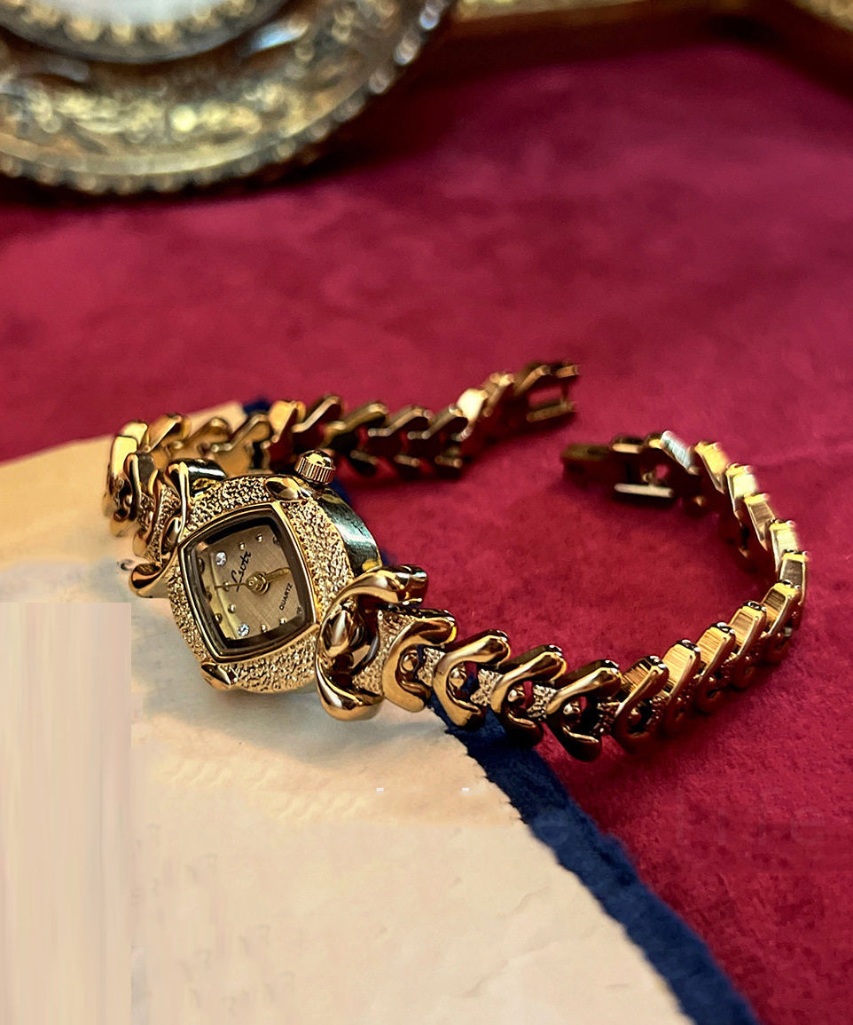 Fashion Gold Copper Overgild Zircon Watches