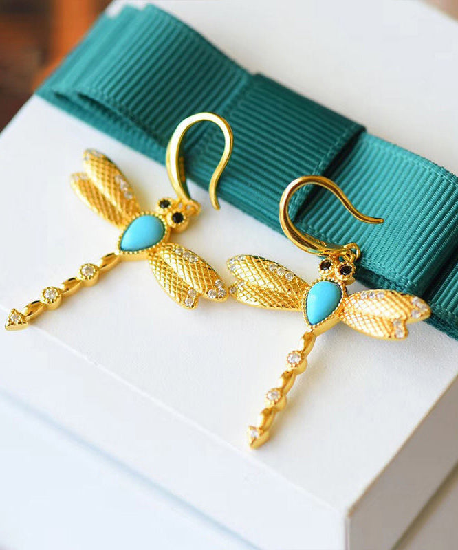 Modische vergoldete türkisfarbene Creolen