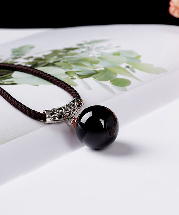 Modische Halskette mit grünem Achat-Anhänger aus Legierung