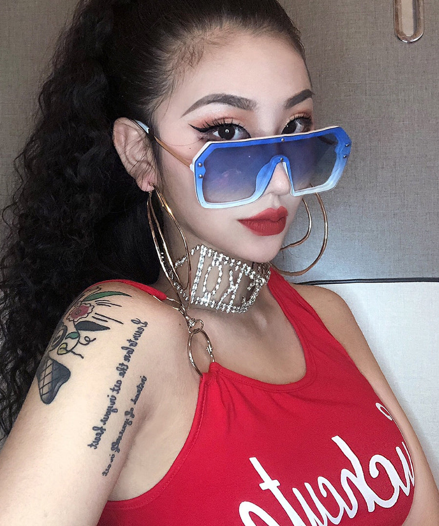 Fashion Grey Cozy Big Frame Sunglasses