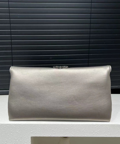 Fashion Grey Zircon Faux Leather Chain Linked Shoulder Bag