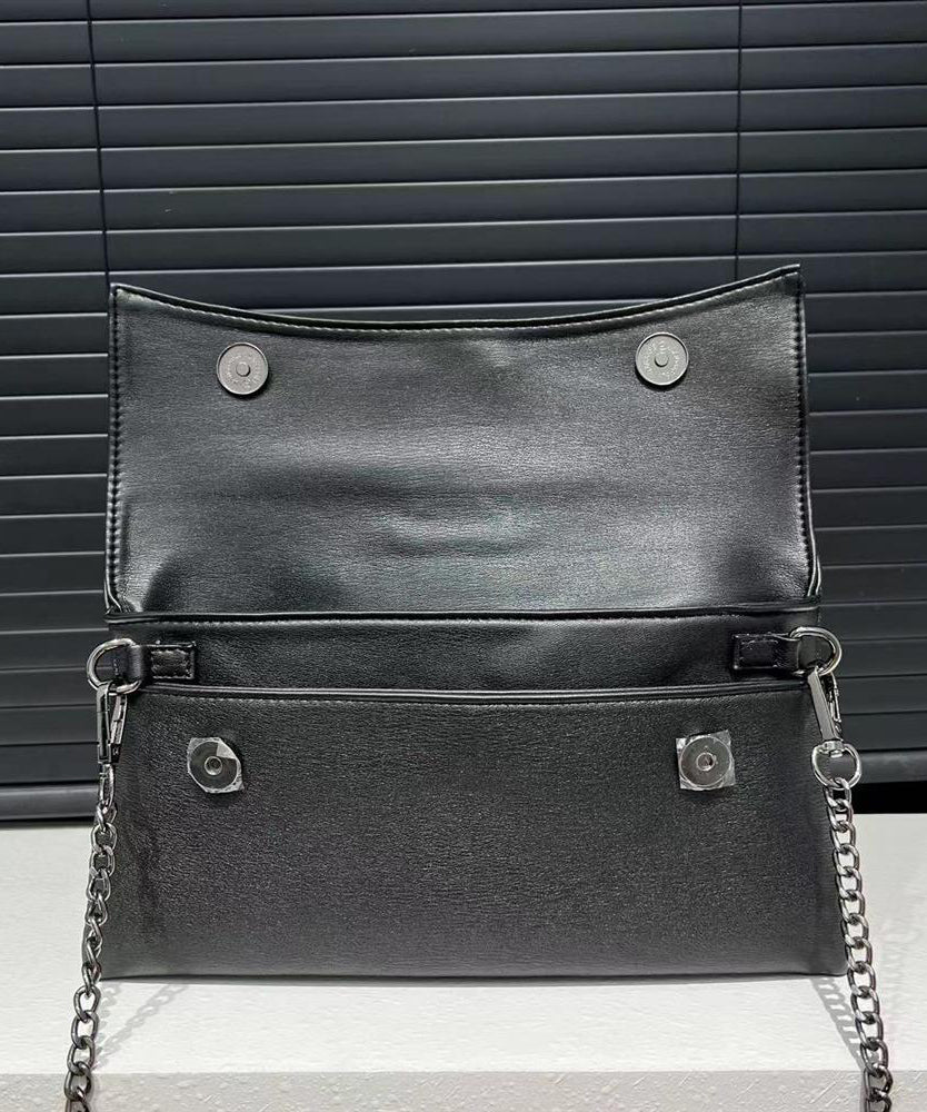 Fashion Grey Zircon Faux Leather Chain Linked Shoulder Bag