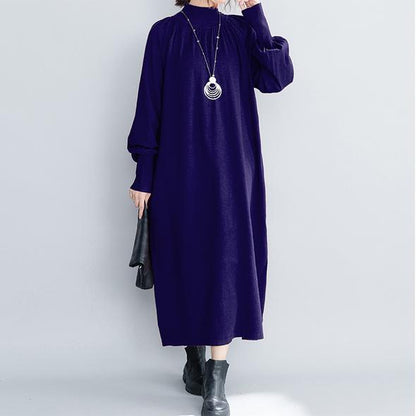 Mode High Neck Gestrickte Maxi Kleider 2018 Frauen Casual Kleidung