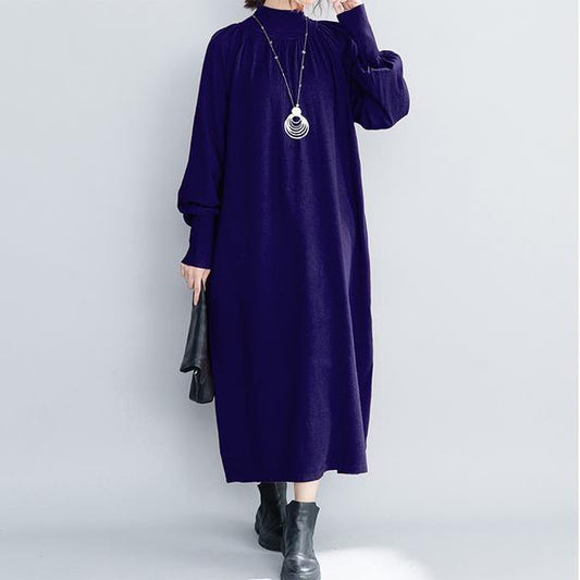 Mode High Neck Gestrickte Maxi Kleider 2018 Frauen Casual Kleidung