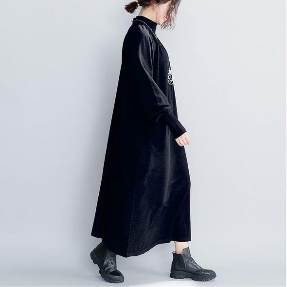 Mode High Neck Gestrickte Maxi Kleider 2018 Frauen Casual Kleidung