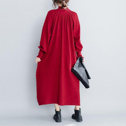 Mode High Neck Gestrickte Maxi Kleider 2018 Frauen Casual Kleidung