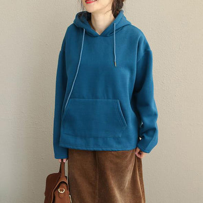 Modischer Hoodie aus reiner, gebürsteter Fleece für Damen